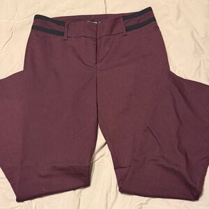 Women’s Burgundy Dress Pants Trousers with Black Accents size 6